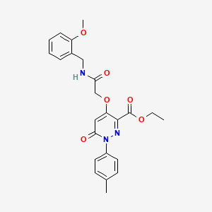 molecular formula C24H25N3O6 B2838135 ethyl 4-({[(2-methoxyphenyl)methyl]carbamoyl}methoxy)-1-(4-methylphenyl)-6-oxo-1,6-dihydropyridazine-3-carboxylate CAS No. 899733-36-9