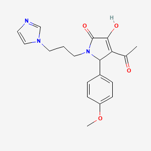 molecular formula C19H21N3O4 B2838136 4-acetyl-3-hydroxy-1-[3-(1H-imidazol-1-yl)propyl]-5-(4-methoxyphenyl)-1,5-dihydro-2H-pyrrol-2-one CAS No. 1260591-02-3