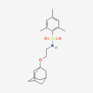 molecular formula C21H31NO3S B2838149 N-[2-(adamantan-1-yloxy)ethyl]-2,4,6-trimethylbenzene-1-sulfonamide CAS No. 446028-51-9