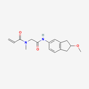 molecular formula C16H20N2O3 B2838173 N-[2-[(2-Methoxy-2,3-dihydro-1H-inden-5-yl)amino]-2-oxoethyl]-N-methylprop-2-enamide CAS No. 2361741-53-7