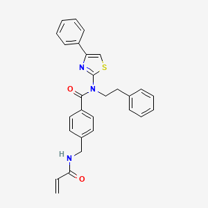 molecular formula C28H25N3O2S B2838177 N-(4-phenyl-1,3-thiazol-2-yl)-N-(2-phenylethyl)-4-[(prop-2-enamido)methyl]benzamide CAS No. 1647979-63-2