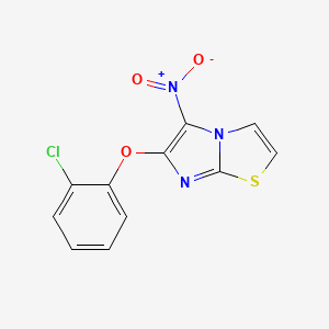 molecular formula C11H6ClN3O3S B2838181 6-(2-Chlorophenoxy)-5-nitroimidazo[2,1-b][1,3]thiazole CAS No. 339008-07-0