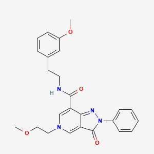 molecular formula C25H26N4O4 B2838182 5-(2-methoxyethyl)-N-(3-methoxyphenethyl)-3-oxo-2-phenyl-3,5-dihydro-2H-pyrazolo[4,3-c]pyridine-7-carboxamide CAS No. 921580-80-5