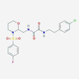 molecular formula C21H23ClFN3O5S B2838238 N1-(4-chlorophenethyl)-N2-((3-((4-fluorophenyl)sulfonyl)-1,3-oxazinan-2-yl)methyl)oxalamide CAS No. 872862-79-8