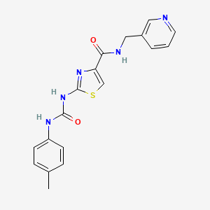 molecular formula C18H17N5O2S B2838243 N-(pyridin-3-ylmethyl)-2-(3-(p-tolyl)ureido)thiazole-4-carboxamide CAS No. 941880-67-7