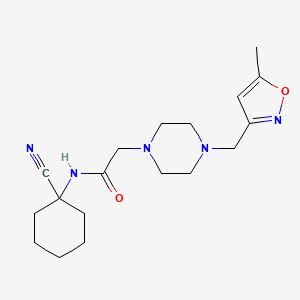 molecular formula C18H27N5O2 B2838253 N-(1-cyanocyclohexyl)-2-{4-[(5-methyl-1,2-oxazol-3-yl)methyl]piperazin-1-yl}acetamide CAS No. 1210617-69-8