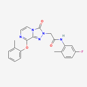 molecular formula C21H18FN5O3 B2838257 N-(5-fluoro-2-methylphenyl)-2-[8-(2-methylphenoxy)-3-oxo-2H,3H-[1,2,4]triazolo[4,3-a]pyrazin-2-yl]acetamide CAS No. 1251621-81-4