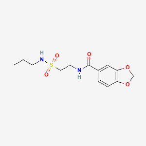 molecular formula C13H18N2O5S B2838268 N-[2-(propylsulfamoyl)ethyl]-2H-1,3-benzodioxole-5-carboxamide CAS No. 899980-36-0