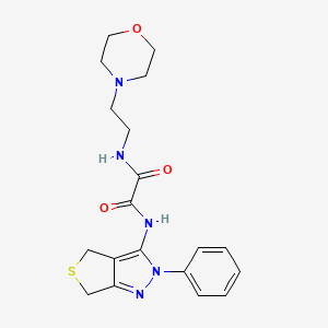 molecular formula C19H23N5O3S B2838276 N'-[2-(morpholin-4-yl)ethyl]-N-{2-phenyl-2H,4H,6H-thieno[3,4-c]pyrazol-3-yl}ethanediamide CAS No. 899969-40-5