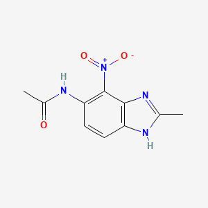 molecular formula C10H10N4O3 B2838286 N-(2-methyl-7-nitro-1H-benzo[d]imidazol-6-yl)acetamide CAS No. 883291-15-4