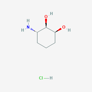 molecular formula C6H14ClNO2 B2838295 (1S,2R,3S)-3-Aminocyclohexane-1,2-diol;hydrochloride CAS No. 2567489-91-0