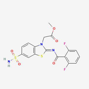 Methyl 2-[2-(2,6-difluorobenzoyl)imino-6-sulfamoyl-1,3-benzothiazol-3-yl]acetate
