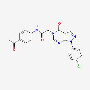 molecular formula C21H16ClN5O3 B2838309 N-(4-acetylphenyl)-2-(1-(4-chlorophenyl)-4-oxo-1H-pyrazolo[3,4-d]pyrimidin-5(4H)-yl)acetamide CAS No. 852441-13-5