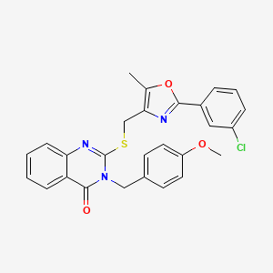 2-(((2-(3-chlorophenyl)-5-methyloxazol-4-yl)methyl)thio)-3-(4-methoxybenzyl)quinazolin-4(3H)-one