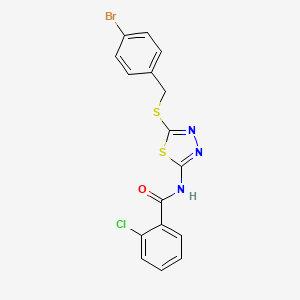 N-(5-(4-bromobenzylthio)-1,3,4-thiadiazol-2-yl)-2-chlorobenzamide