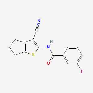 N-(3-cyano-5,6-dihydro-4H-cyclopenta[b]thiophen-2-yl)-3-fluorobenzamide