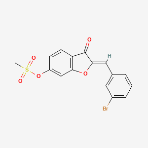 molecular formula C16H11BrO5S B2838371 (Z)-2-(3-bromobenzylidene)-3-oxo-2,3-dihydrobenzofuran-6-yl methanesulfonate CAS No. 622812-83-3