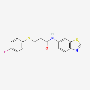 molecular formula C16H13FN2OS2 B2838380 N-(benzo[d]thiazol-6-yl)-3-((4-fluorophenyl)thio)propanamide CAS No. 923069-97-0
