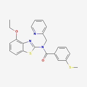 molecular formula C23H21N3O2S2 B2838399 N-(4-ethoxybenzo[d]thiazol-2-yl)-3-(methylthio)-N-(pyridin-2-ylmethyl)benzamide CAS No. 886941-96-4