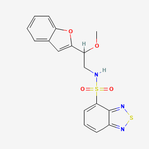 molecular formula C17H15N3O4S2 B2838405 N-[2-(1-benzofuran-2-yl)-2-methoxyethyl]-2,1,3-benzothiadiazole-4-sulfonamide CAS No. 2034304-16-8