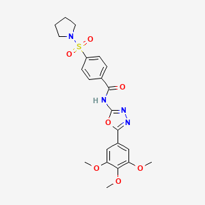 4-(pyrrolidin-1-ylsulfonyl)-N-(5-(3,4,5-trimethoxyphenyl)-1,3,4-oxadiazol-2-yl)benzamide