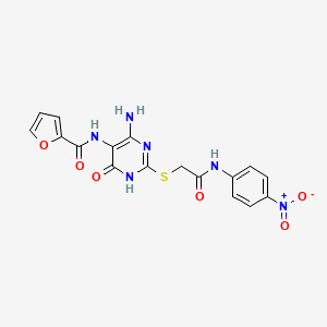 N-(4-amino-2-((2-((4-nitrophenyl)amino)-2-oxoethyl)thio)-6-oxo-1,6-dihydropyrimidin-5-yl)furan-2-carboxamide