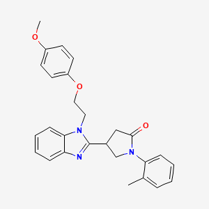 molecular formula C27H27N3O3 B2838414 4-(1-(2-(4-methoxyphenoxy)ethyl)-1H-benzo[d]imidazol-2-yl)-1-(o-tolyl)pyrrolidin-2-one CAS No. 890634-00-1