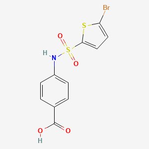 molecular formula C11H8BrNO4S2 B2838423 4-(5-Bromo-thiophene-2-sulfonylamino)-benzoic acid CAS No. 327081-37-8
