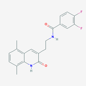 molecular formula C20H18F2N2O2 B2838427 N-[2-(5,8-dimethyl-2-oxo-1,2-dihydroquinolin-3-yl)ethyl]-3,4-difluorobenzamide CAS No. 851407-35-7