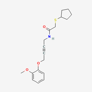 molecular formula C18H23NO3S B2838434 2-(cyclopentylthio)-N-(4-(2-methoxyphenoxy)but-2-yn-1-yl)acetamide CAS No. 1426314-57-9