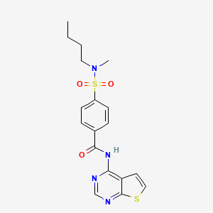 molecular formula C18H20N4O3S2 B2838443 4-(N-butyl-N-methylsulfamoyl)-N-(thieno[2,3-d]pyrimidin-4-yl)benzamide CAS No. 1004223-40-8