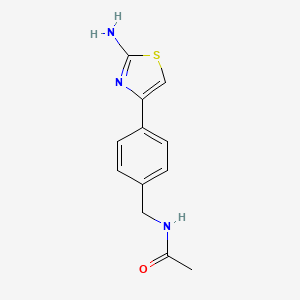molecular formula C12H13N3OS B2838445 N-{[4-(2-amino-1,3-thiazol-4-yl)phenyl]methyl}acetamide CAS No. 117359-53-2