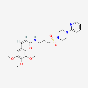 molecular formula C24H32N4O6S B2838459 (Z)-N-(3-((4-(pyridin-2-yl)piperazin-1-yl)sulfonyl)propyl)-3-(3,4,5-trimethoxyphenyl)acrylamide CAS No. 1021258-91-2