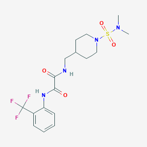 molecular formula C17H23F3N4O4S B2838460 N-{[1-(dimethylsulfamoyl)piperidin-4-yl]methyl}-N'-[2-(trifluoromethyl)phenyl]ethanediamide CAS No. 2034357-59-8