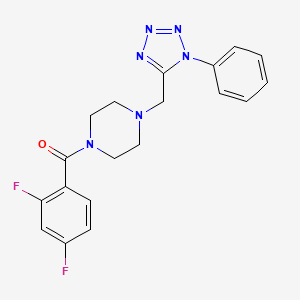 molecular formula C19H18F2N6O B2838478 (2,4-difluorophenyl)(4-((1-phenyl-1H-tetrazol-5-yl)methyl)piperazin-1-yl)methanone CAS No. 1021254-03-4