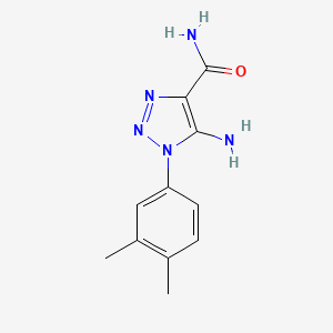 molecular formula C11H13N5O B2838487 5-amino-1-(3,4-dimethylphenyl)-1H-1,2,3-triazole-4-carboxamide CAS No. 1261000-17-2