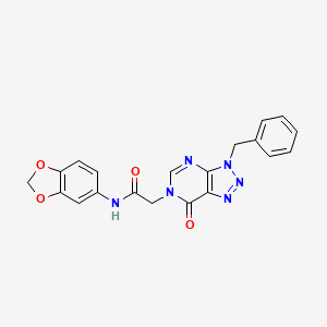 molecular formula C20H16N6O4 B2838488 N-(2H-1,3-benzodioxol-5-yl)-2-{3-benzyl-7-oxo-3H,6H,7H-[1,2,3]triazolo[4,5-d]pyrimidin-6-yl}acetamide CAS No. 863018-23-9