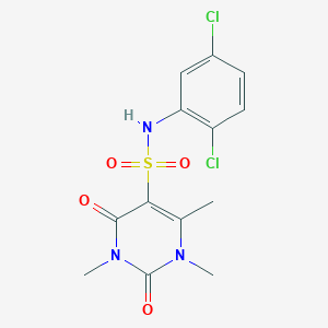 molecular formula C13H13Cl2N3O4S B2838499 N-(2,5-dichlorophenyl)-1,3,6-trimethyl-2,4-dioxo-1,2,3,4-tetrahydropyrimidine-5-sulfonamide CAS No. 893342-90-0
