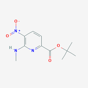 molecular formula C11H15N3O4 B2838516 Tert-butyl 6-(methylamino)-5-nitropyridine-2-carboxylate CAS No. 2248392-75-6