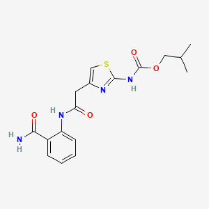 Isobutyl (4-(2-((2-carbamoylphenyl)amino)-2-oxoethyl)thiazol-2-yl)carbamate