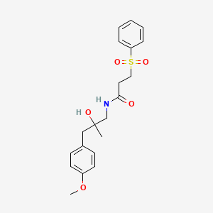 N-(2-hydroxy-3-(4-methoxyphenyl)-2-methylpropyl)-3-(phenylsulfonyl)propanamide