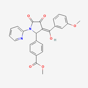methyl 4-[(3E)-3-[hydroxy(3-methoxyphenyl)methylidene]-4,5-dioxo-1-(pyridin-2-yl)pyrrolidin-2-yl]benzoate
