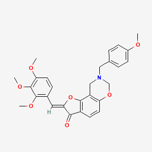 (Z)-8-(4-methoxybenzyl)-2-(2,3,4-trimethoxybenzylidene)-8,9-dihydro-2H-benzofuro[7,6-e][1,3]oxazin-3(7H)-one