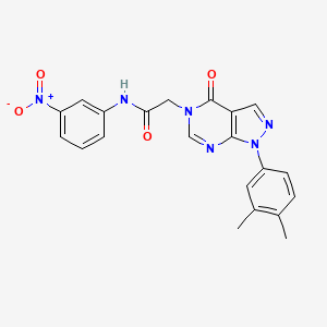 molecular formula C21H18N6O4 B2838556 2-(1-(3,4-dimethylphenyl)-4-oxo-1H-pyrazolo[3,4-d]pyrimidin-5(4H)-yl)-N-(3-nitrophenyl)acetamide CAS No. 852451-54-8