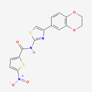 N-[4-(2,3-dihydro-1,4-benzodioxin-6-yl)-1,3-thiazol-2-yl]-5-nitrothiophene-2-carboxamide