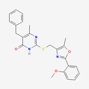 5-benzyl-2-(((2-(2-methoxyphenyl)-5-methyloxazol-4-yl)methyl)thio)-6-methylpyrimidin-4(3H)-one
