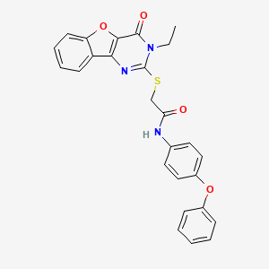 2-[(3-ethyl-4-oxo-3,4-dihydro[1]benzofuro[3,2-d]pyrimidin-2-yl)sulfanyl]-N-(4-phenoxyphenyl)acetamide