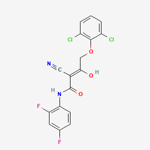 (2Z)-4-(2,6-dichlorophenoxy)-2-{[(2,4-difluorophenyl)amino](hydroxy)methylidene}-3-oxobutanenitrile