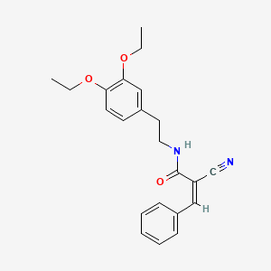 molecular formula C22H24N2O3 B2838618 (Z)-2-Cyano-N-[2-(3,4-diethoxyphenyl)ethyl]-3-phenylprop-2-enamide CAS No. 726158-44-7