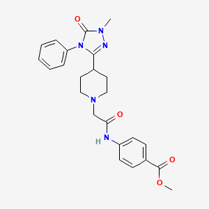 methyl 4-(2-(4-(1-methyl-5-oxo-4-phenyl-4,5-dihydro-1H-1,2,4-triazol-3-yl)piperidin-1-yl)acetamido)benzoate
